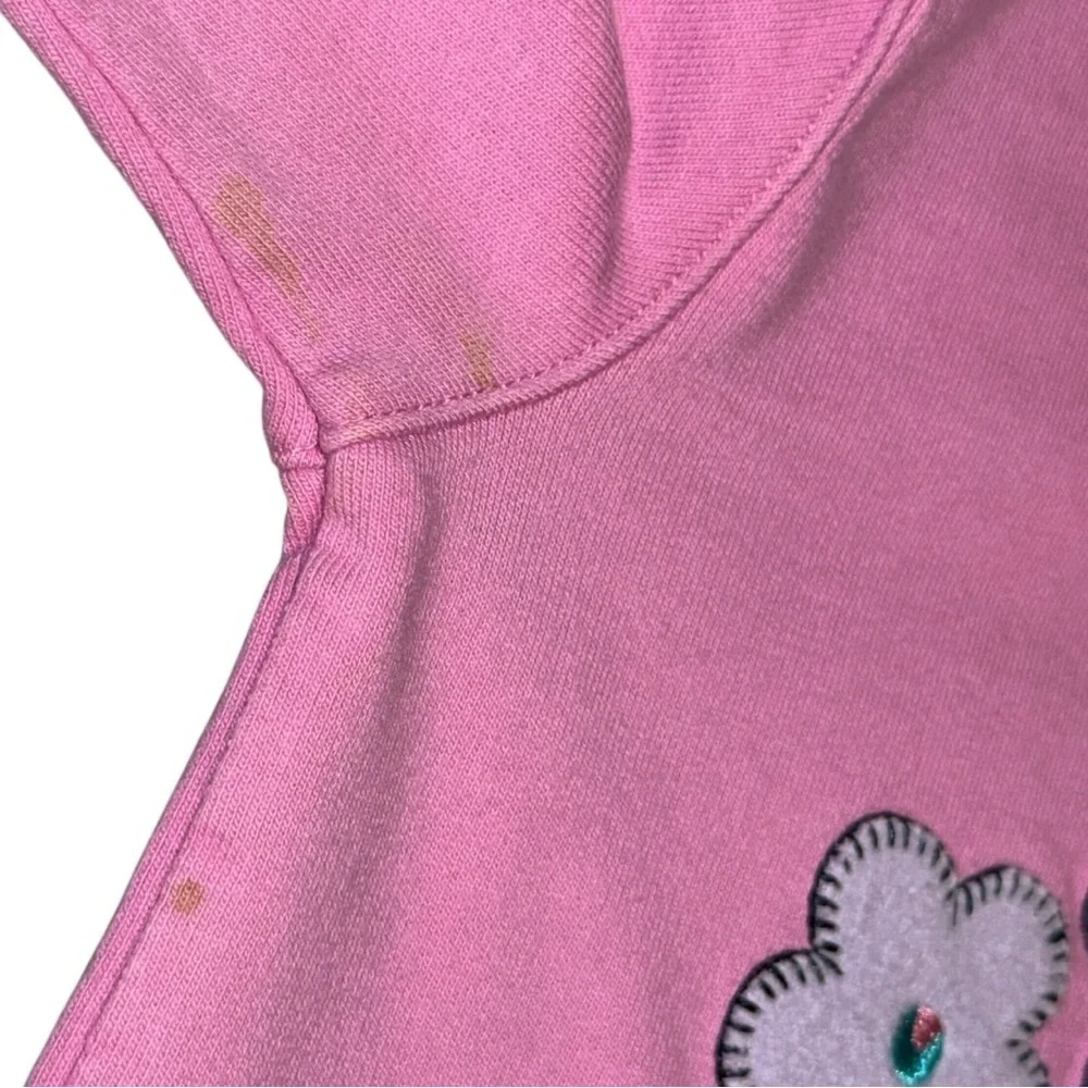 Vintage 1990s Koala Kids Pink Embroidered Sweatshirt 3–6M Floral Butterfly Top
